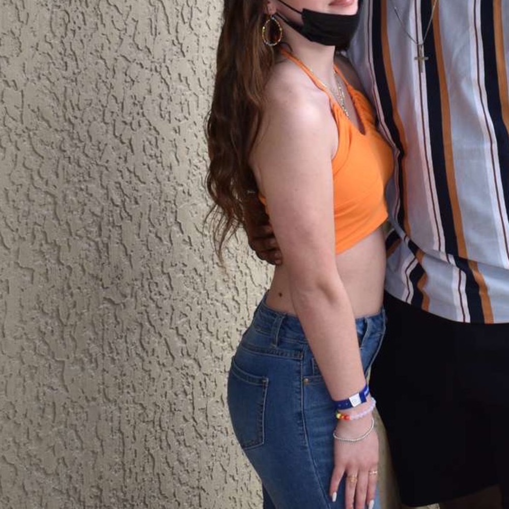 Orange crop top